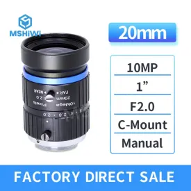 3MP C-mount 20mm Prime Lens 1" F2.0 Manual Iris Industrial Lens