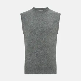 Ash Grey  Cashmere Round Neck Vest