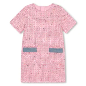 Billieblush Girls Pink Bouclé Tweed Dress