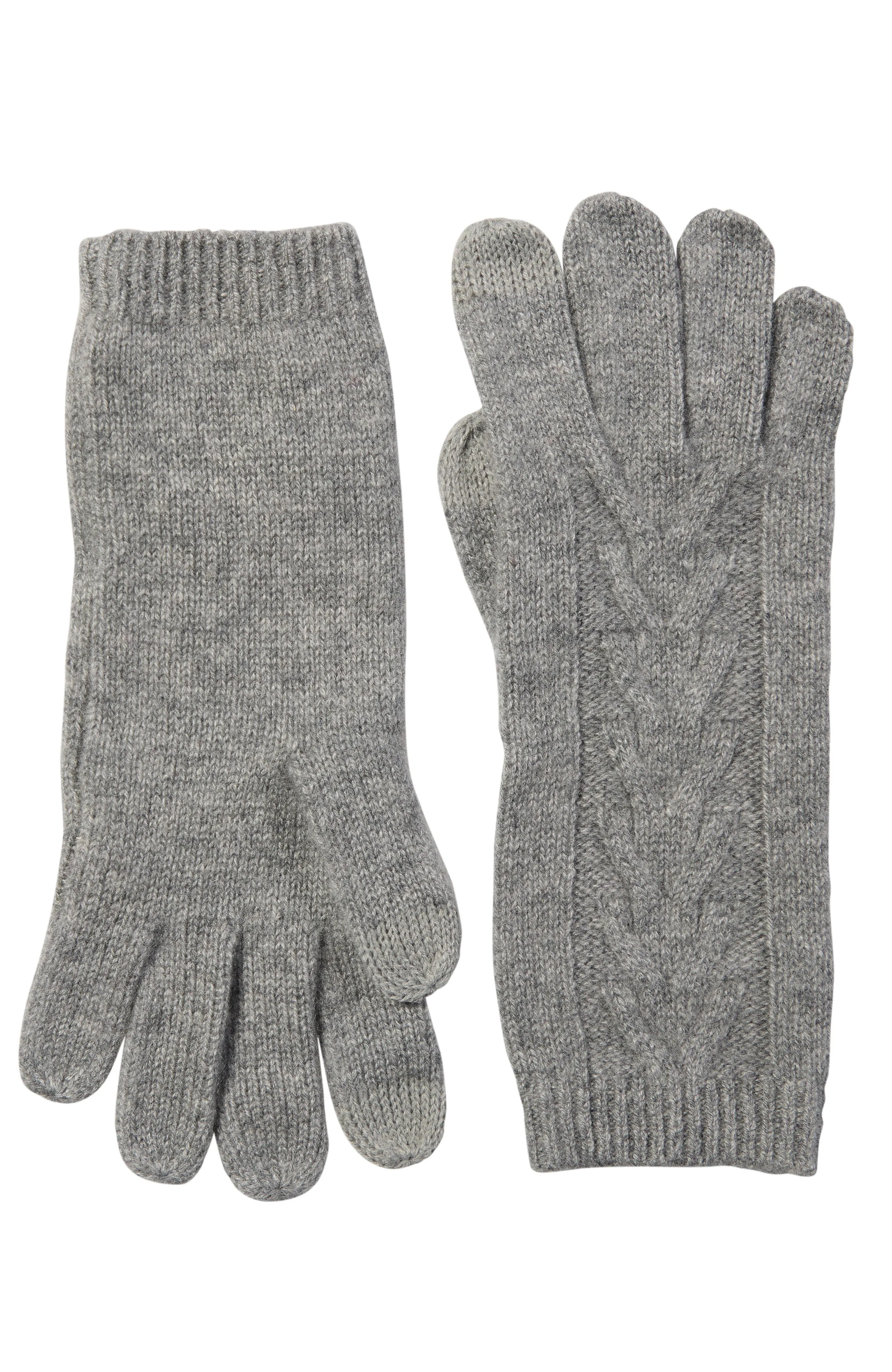 CASHMERE KNIT CABLE GLOVE WITH TOUCH TECH