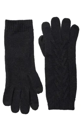 CASHMERE KNIT CABLE GLOVE WITH TOUCH TECH