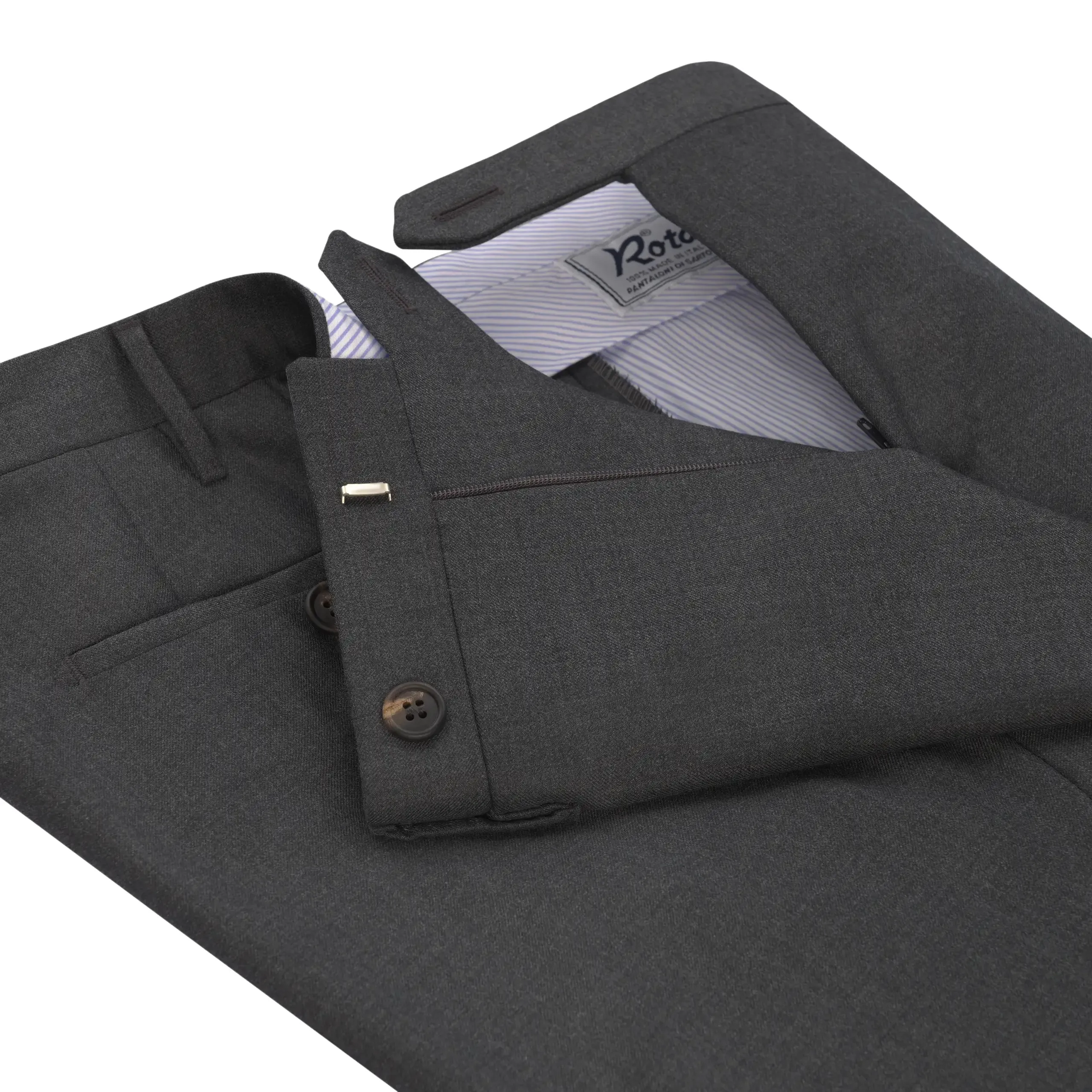 Classic Wool Trousers in Dark Grey Melange