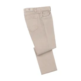 Cotton-Linen Blend Jeans in Beige