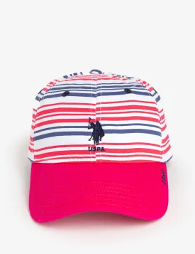 COTTON TWILL STRIPE BASEBALL CAP