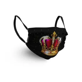 DESIGNER FACE MASK BLACK CROWN