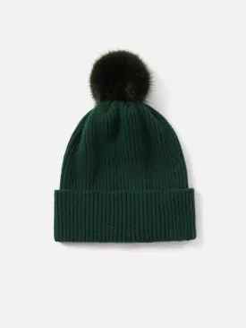 Faux Fur Pom Hat | Green