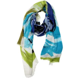 Flower Printed Scarf - Blue