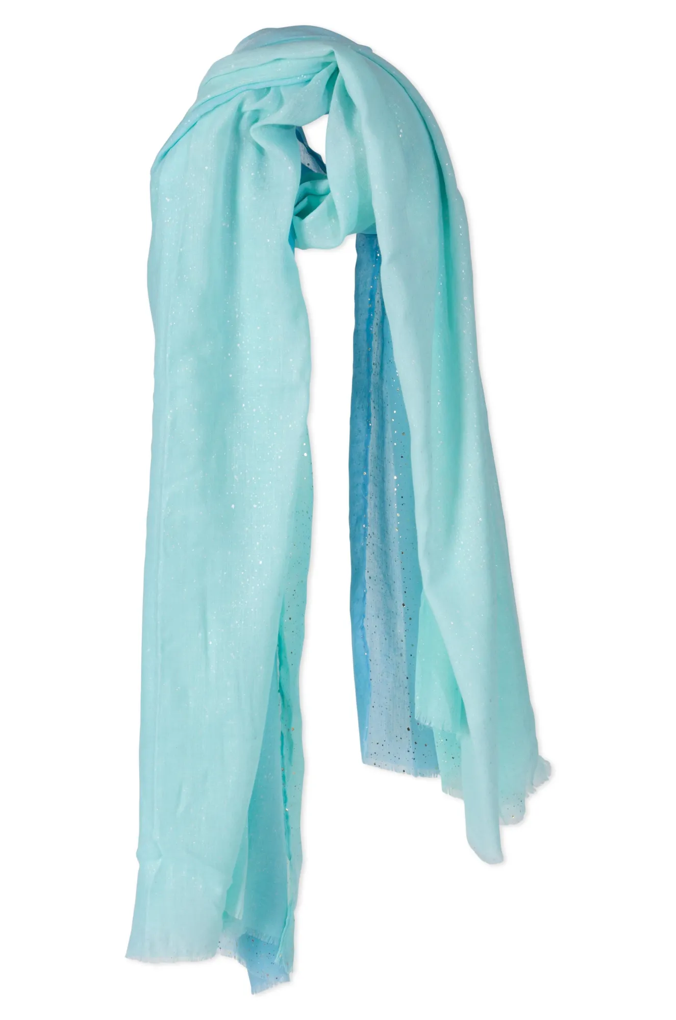 Foil Rain print Scarf | SKY BLUE | 0481A1