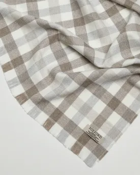 Foxford Mink Check Merino Wool Scarf