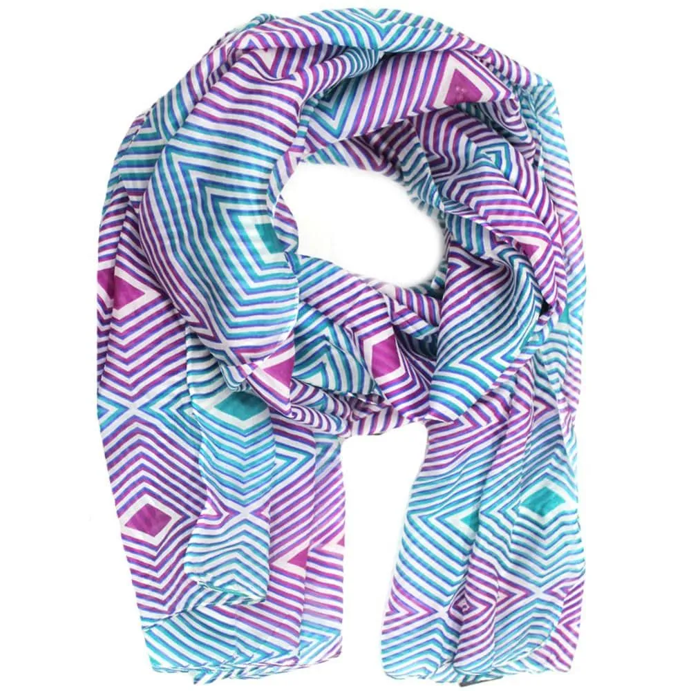 Geometric Diamond Silk Scarf