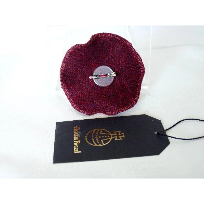 Harris Tweed Three Layer Brooch - Burgundy