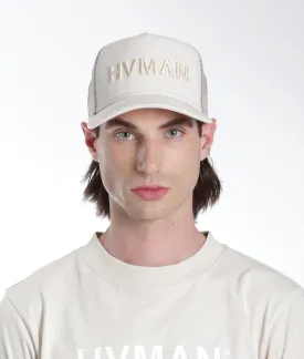 HVMAN MESH TRUCKER CAP IN CREAM