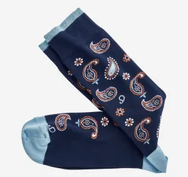 Novelty Sock- Navy Paisley- Johnston&Murphy