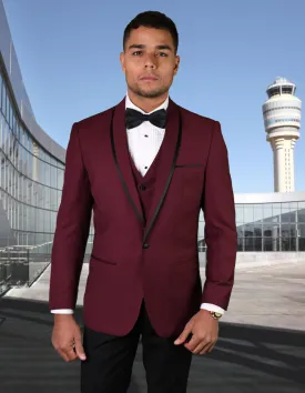 Statement Genova Burgundy Tuxedo Modern Fit