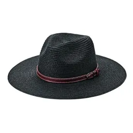 Women's fedora with faux leather band and buckle