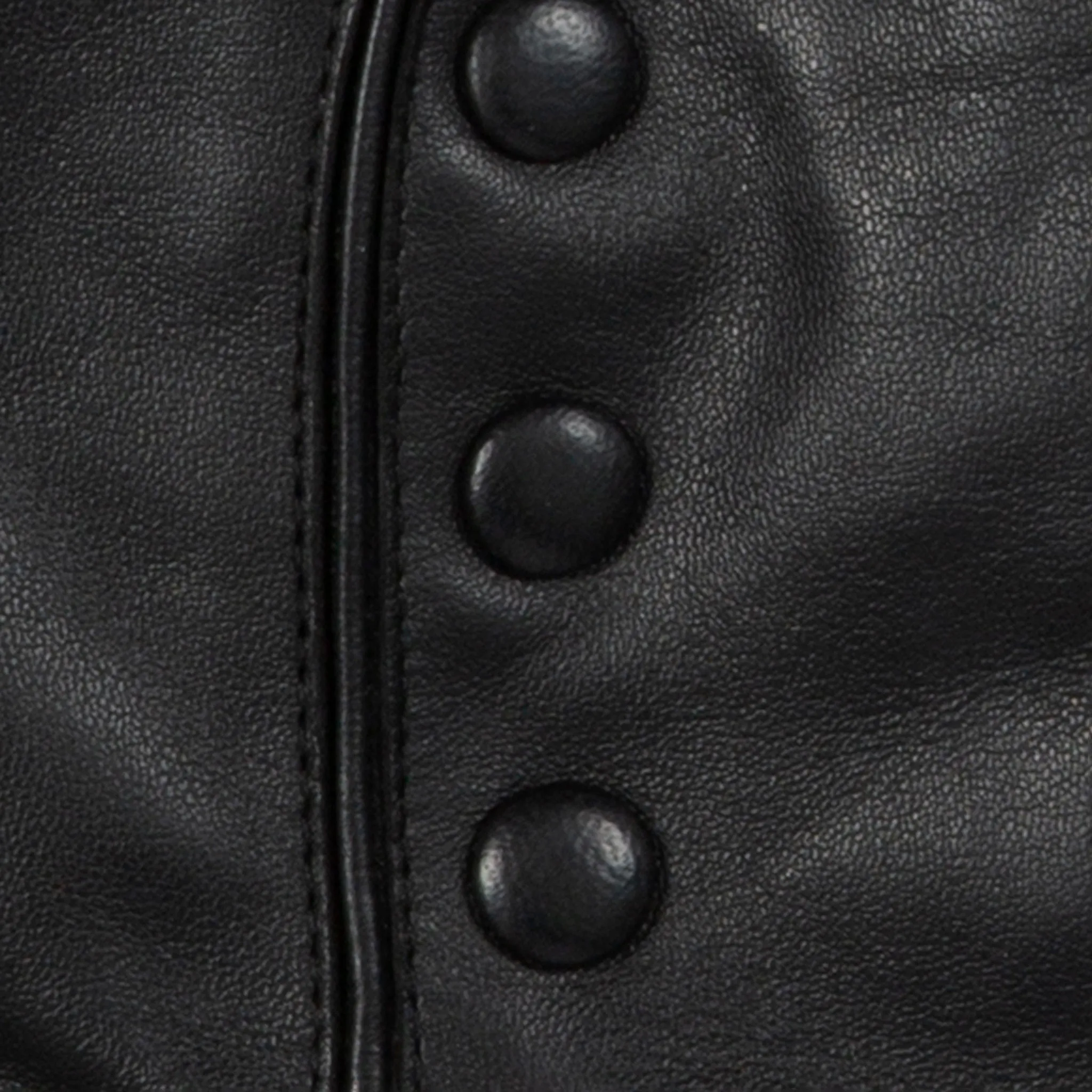 Women’s Wool-Lined Leather Gloves with Buttons and Piping